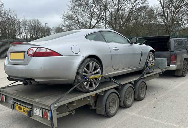 Car being recovered in Kent