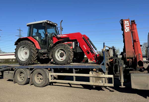 tractor being transported on low loader nationwide uk